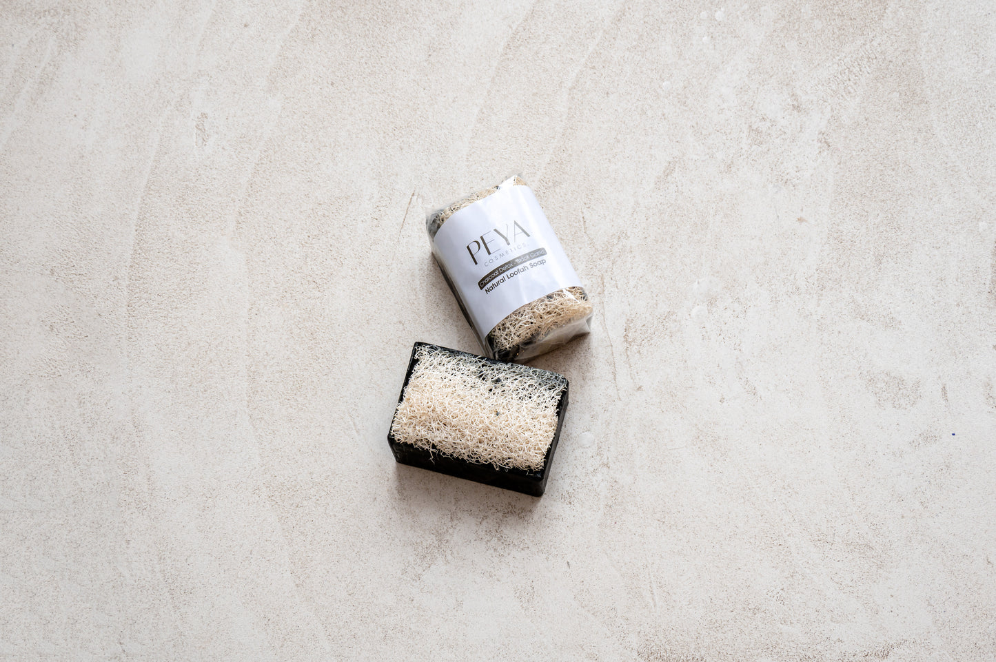 Peya Cosmetics Loofah Soap - Charcoal Detox Black Garlic