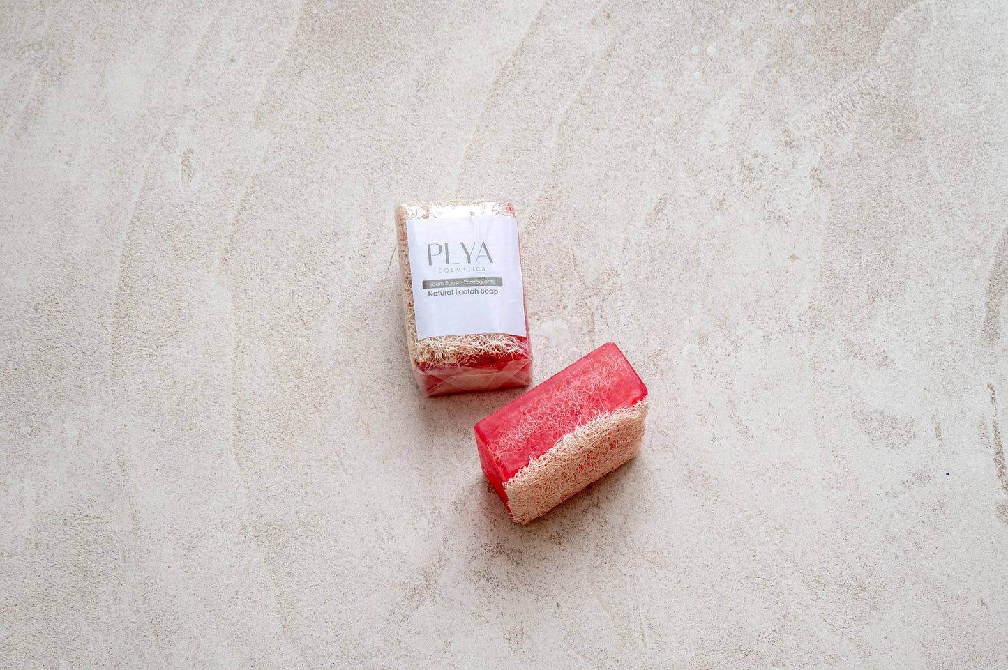 Peya Cosmetics Loofah Soap - Youth Boost Pomegranate